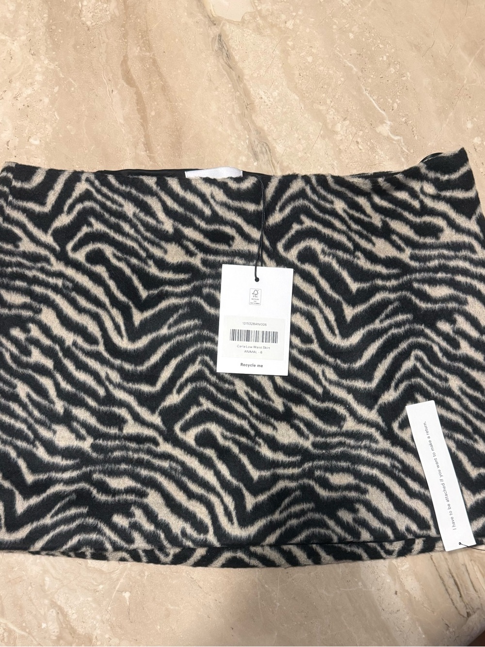 Reformation Carla Low Waist Skirt - Animal Zebra-Print Mini Skirt.